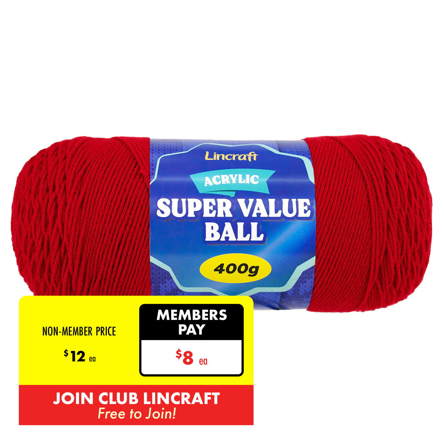 Acrylic Super Value Ball Crochet & Knitting Yarn, 400g Acrylic Yarn