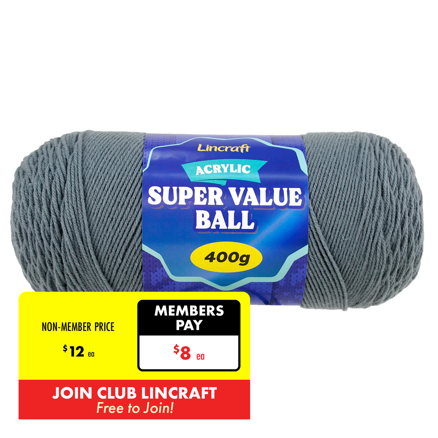 Acrylic Super Value Ball Crochet & Knitting Yarn, 400g Acrylic Yarn