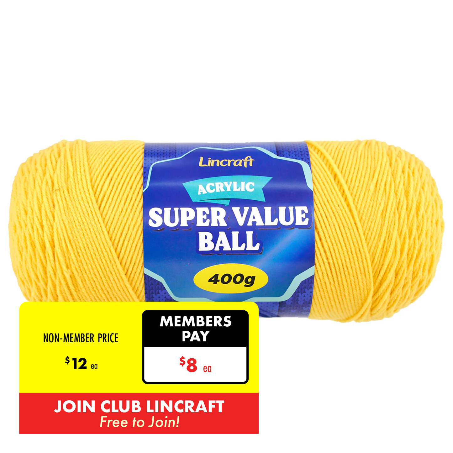 Acrylic Super Value Ball Crochet & Knitting Yarn, 400g Acrylic Yarn
