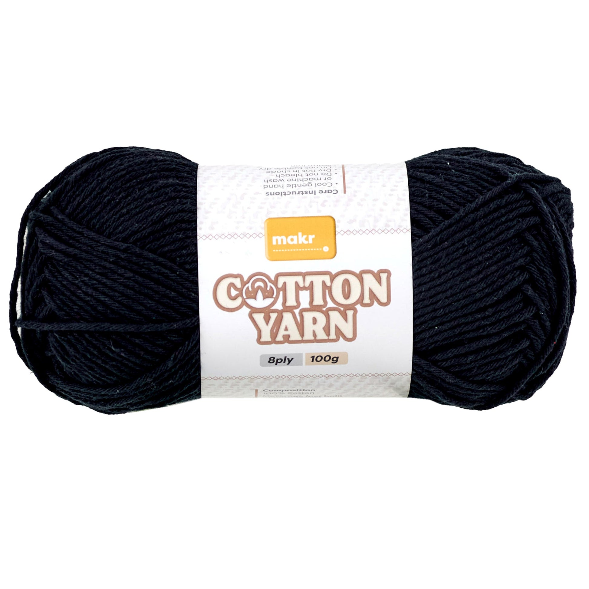 Makr Cotton Crochet & Knitting Yarn 8Ply, 100g Cotton Yarn