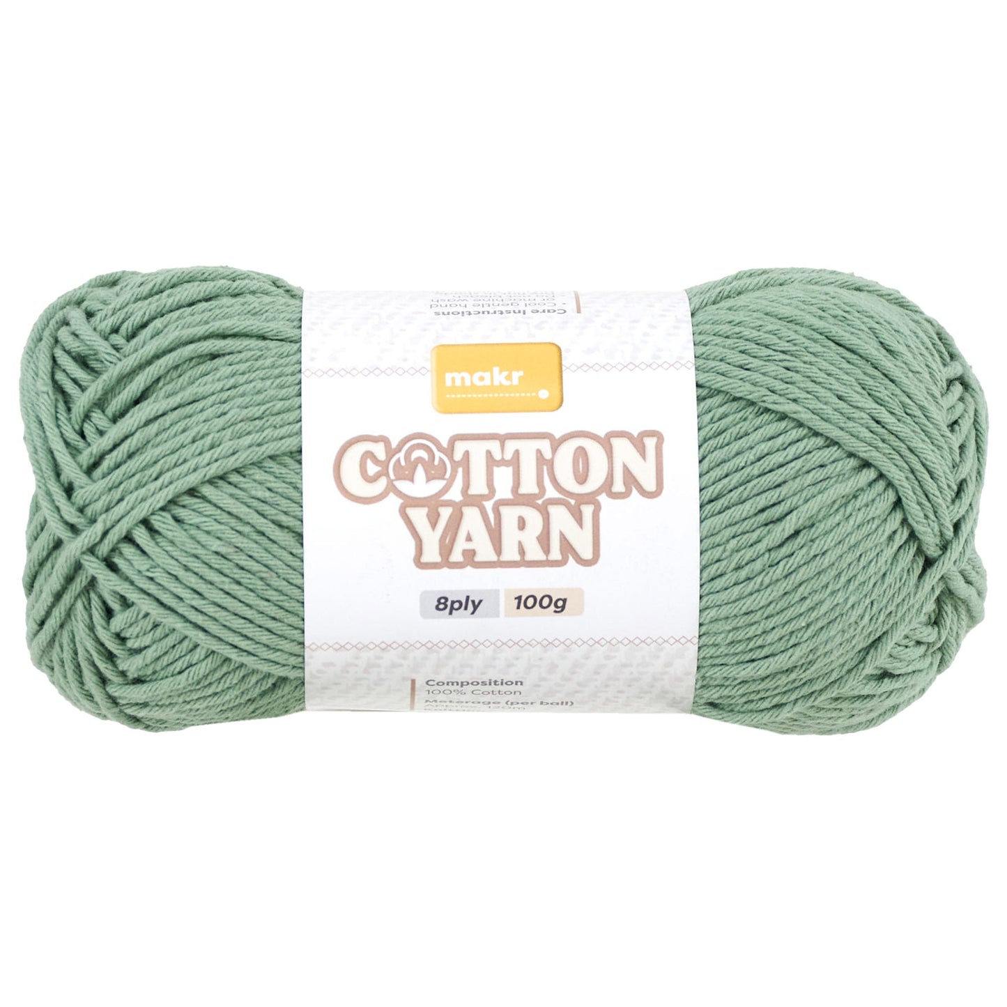 Makr Cotton Crochet & Knitting Yarn 8Ply, 100g Cotton Yarn