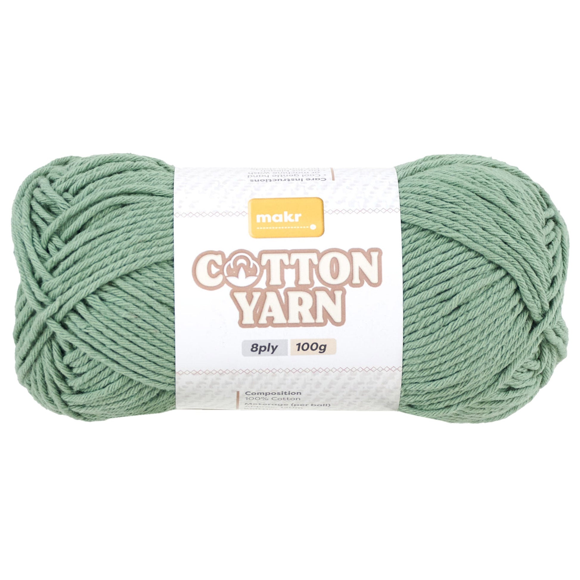 Makr Cotton Crochet & Knitting Yarn 8Ply, 100g Cotton Yarn