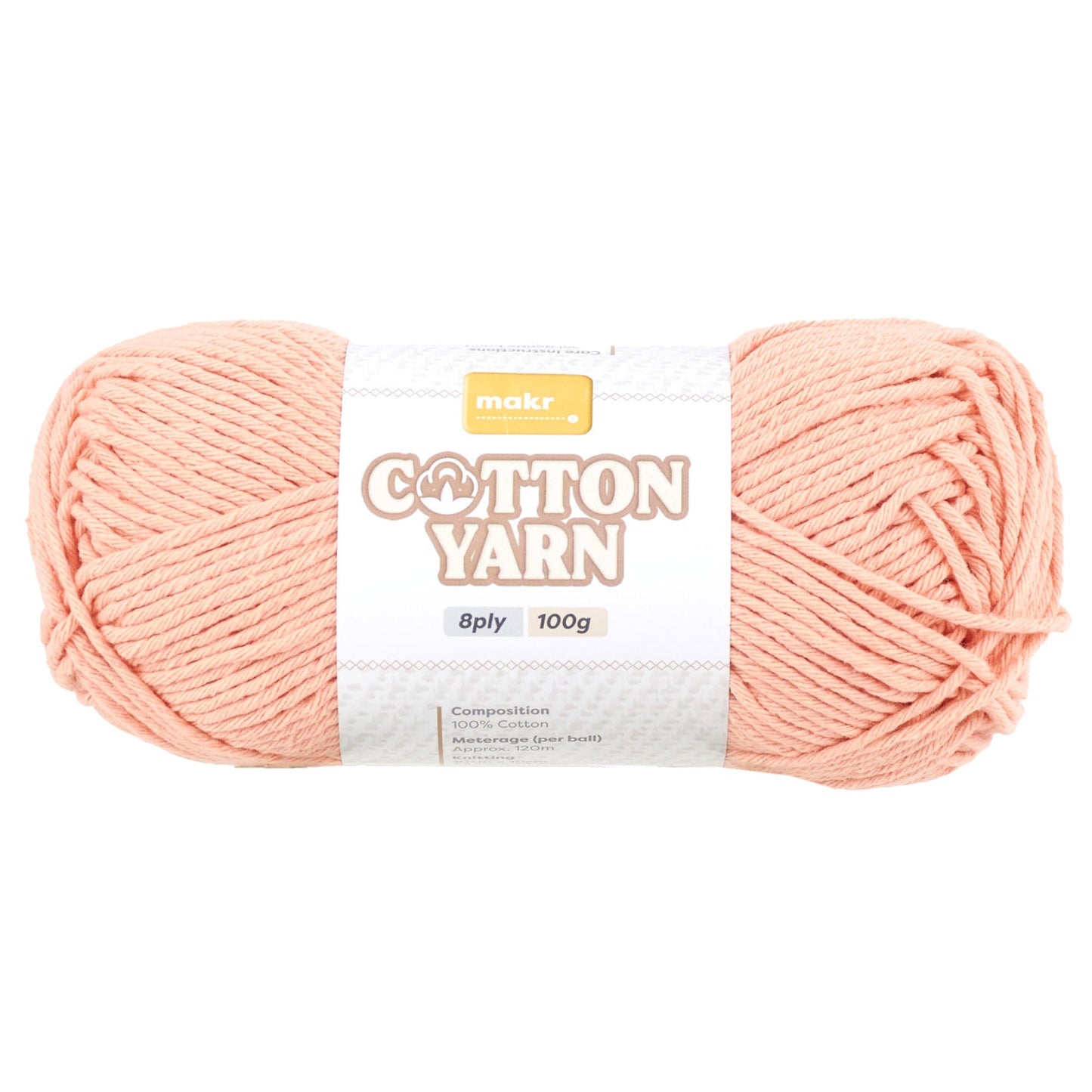 Makr Cotton Crochet & Knitting Yarn 8Ply, 100g Cotton Yarn