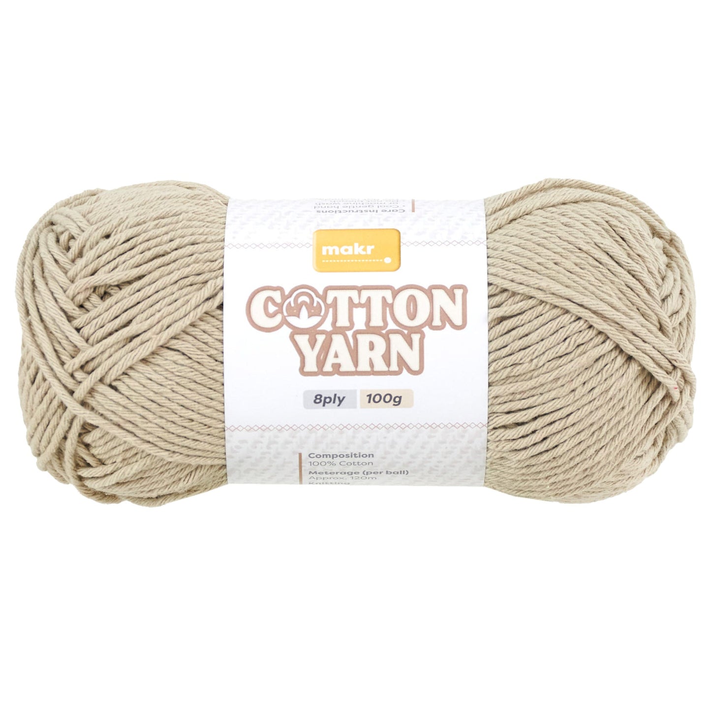Makr Cotton Crochet & Knitting Yarn 8Ply, 100g Cotton Yarn