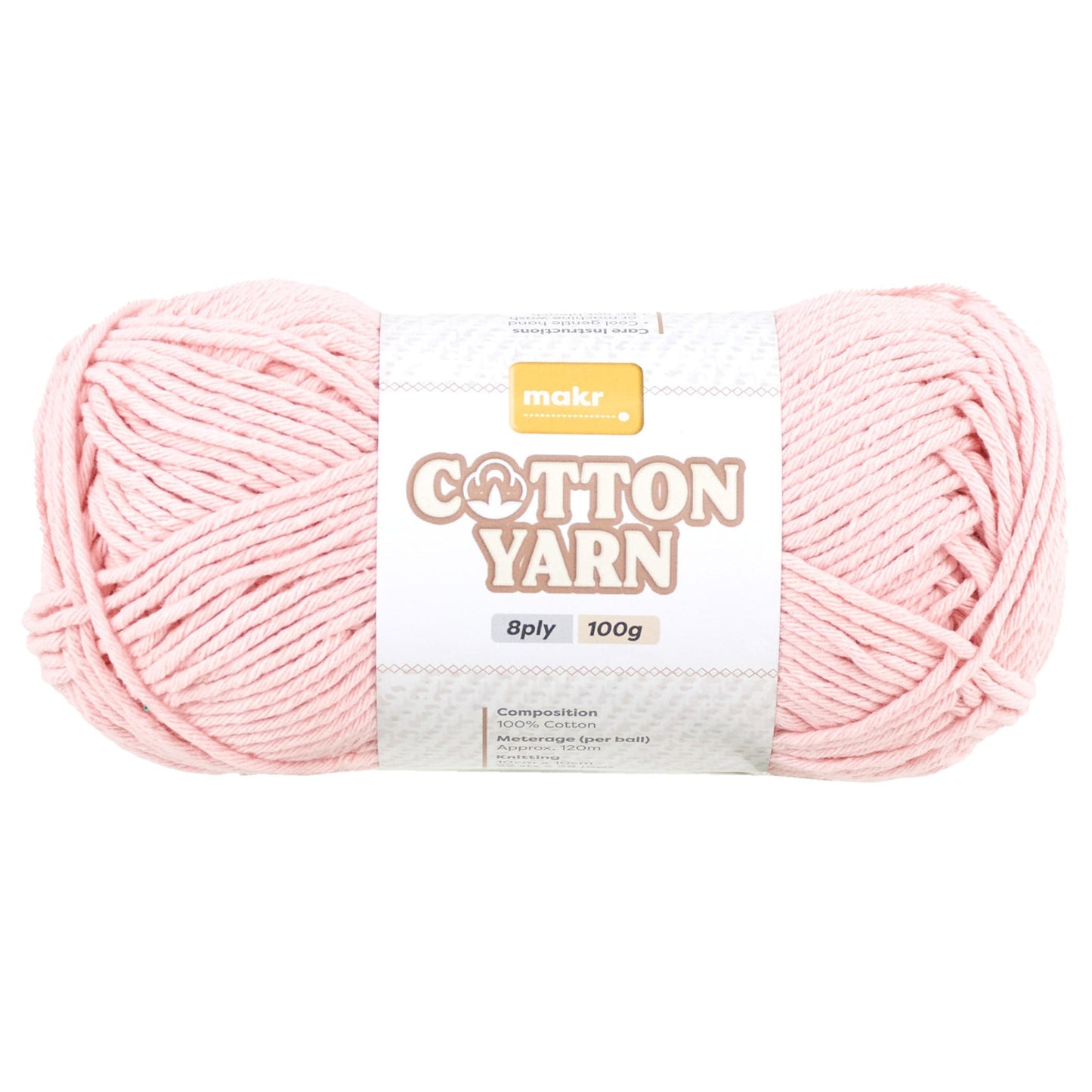 Makr Cotton Crochet & Knitting Yarn 8Ply, 100g Cotton Yarn