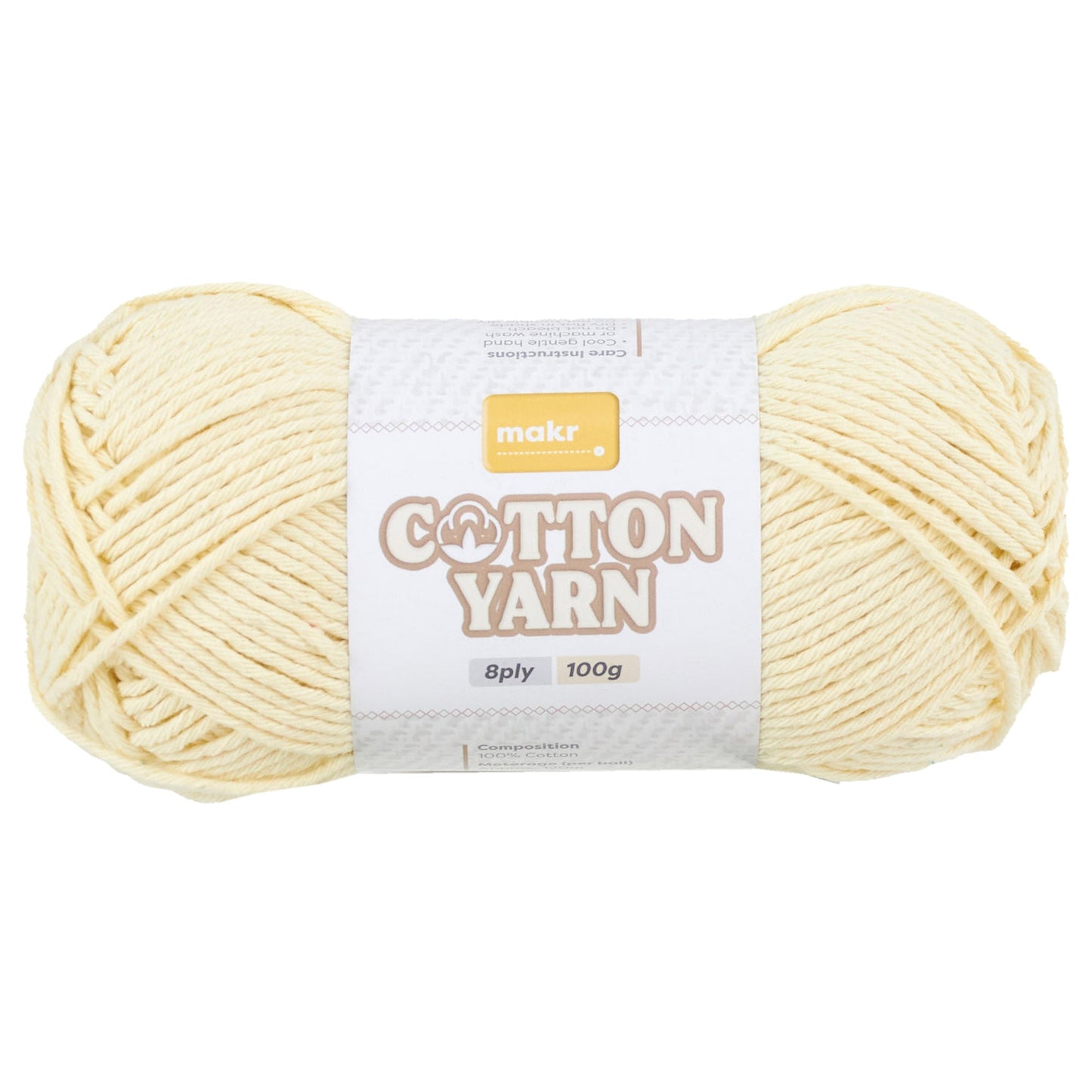 Makr Cotton Crochet & Knitting Yarn 8Ply, 100g Cotton Yarn