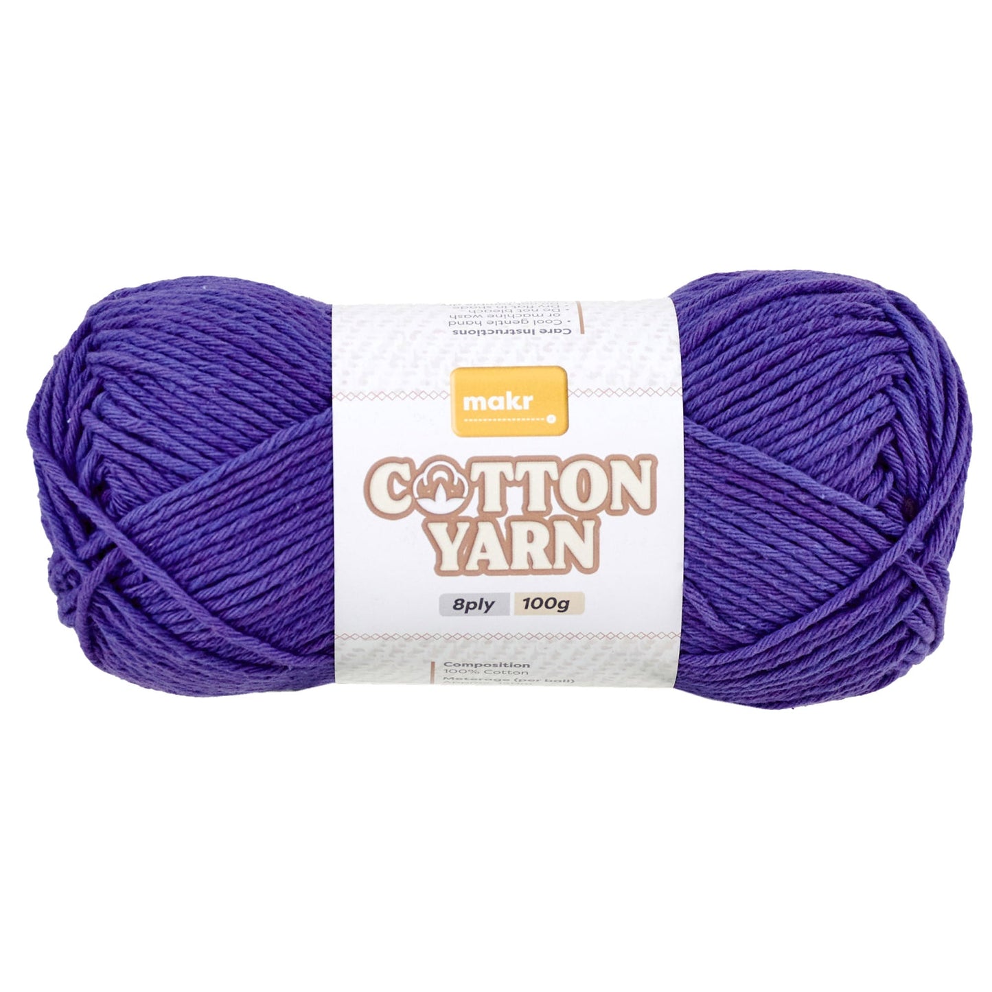 Makr Cotton Crochet & Knitting Yarn 8Ply, 100g Cotton Yarn