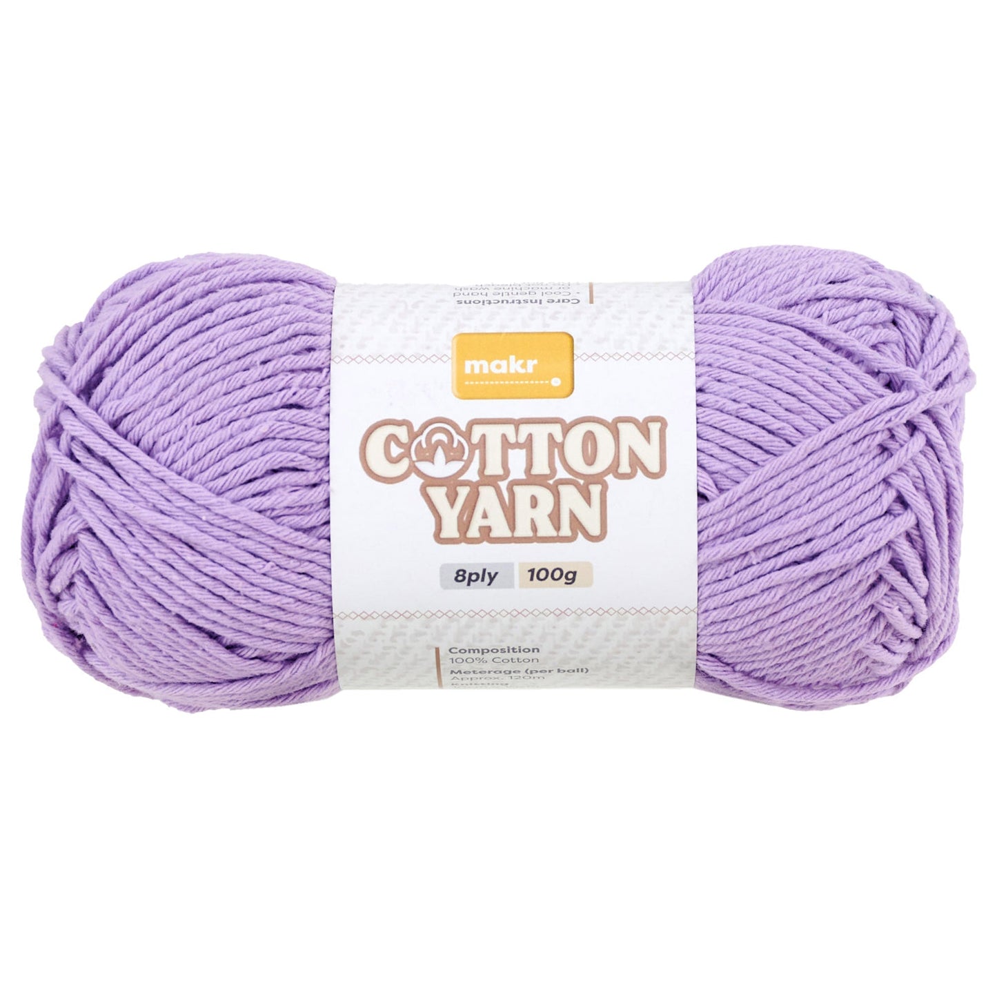 Makr Cotton Crochet & Knitting Yarn 8Ply, 100g Cotton Yarn