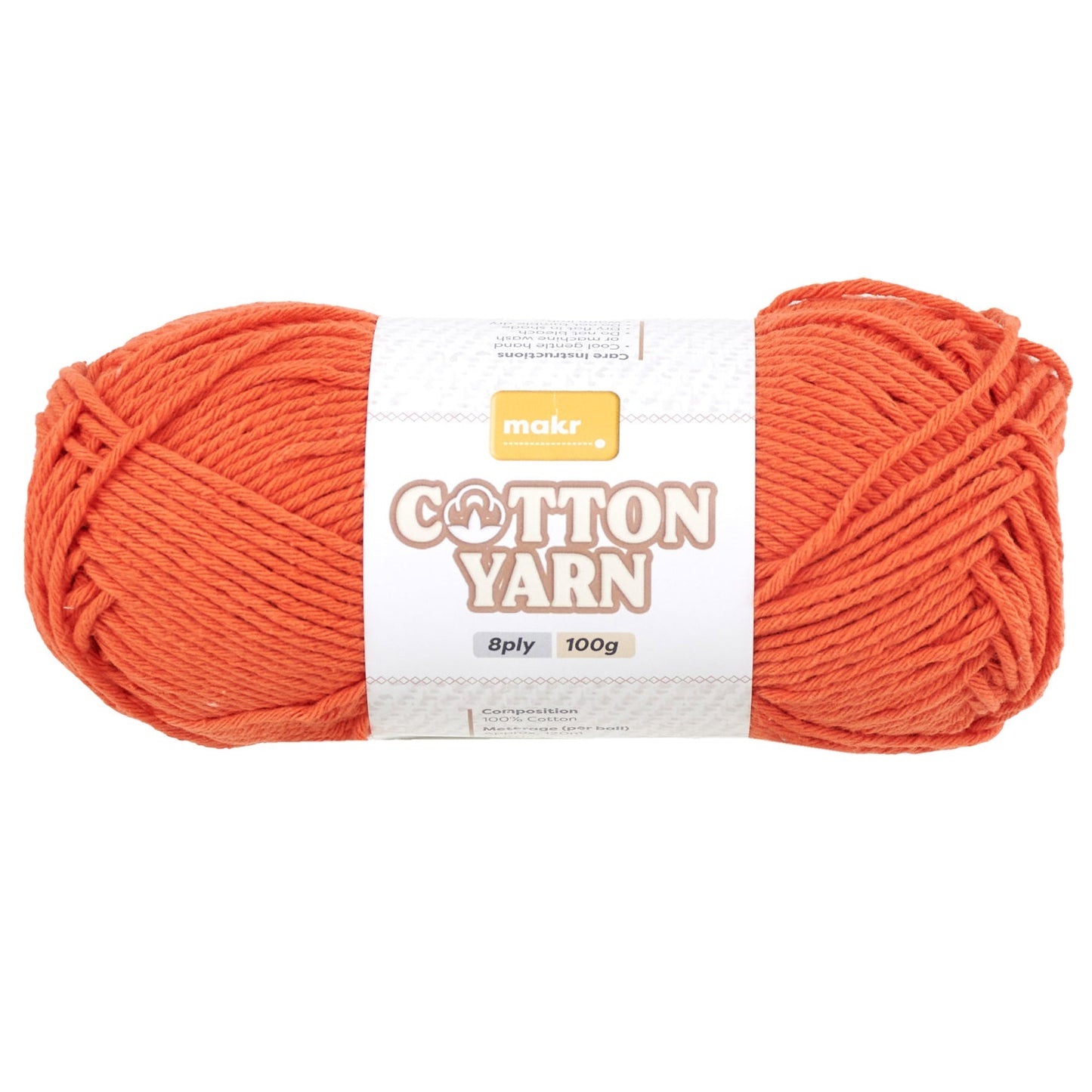 Makr Cotton Crochet & Knitting Yarn 8Ply, 100g Cotton Yarn