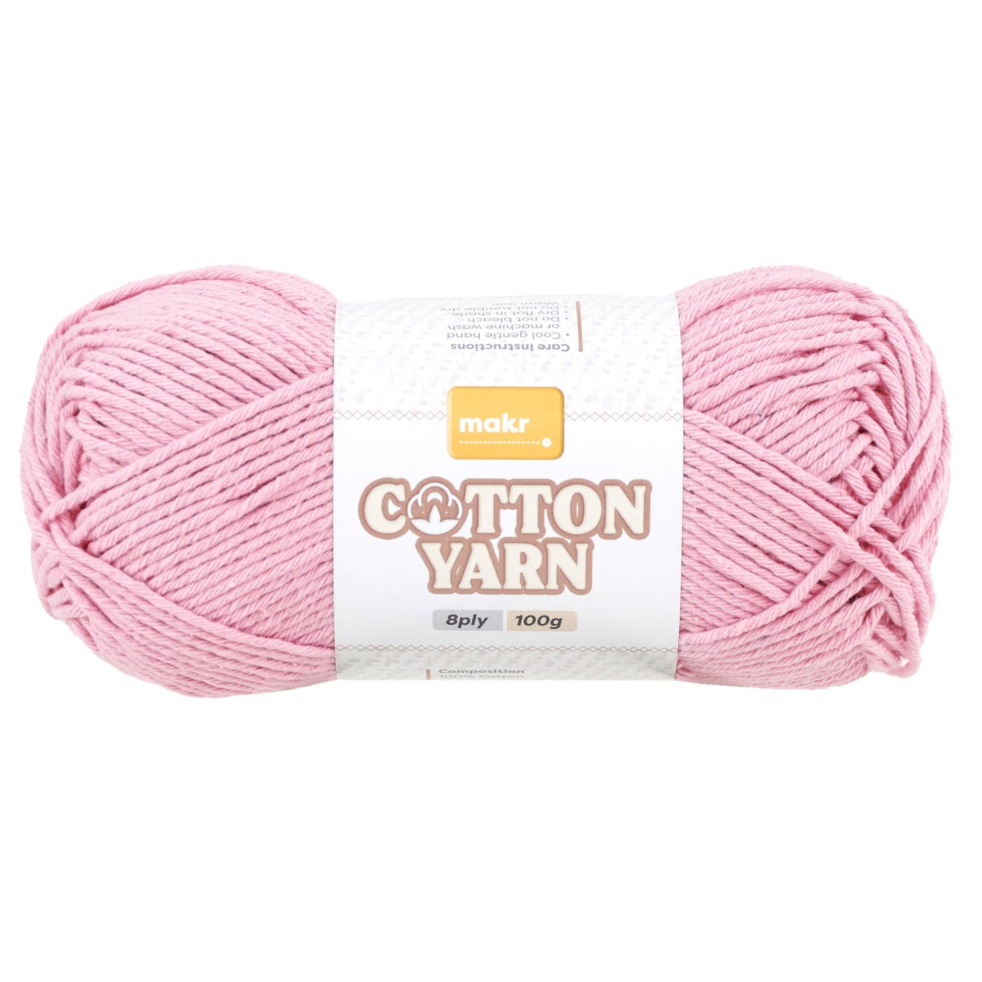 Makr Cotton Crochet & Knitting Yarn 8Ply, 100g Cotton Yarn