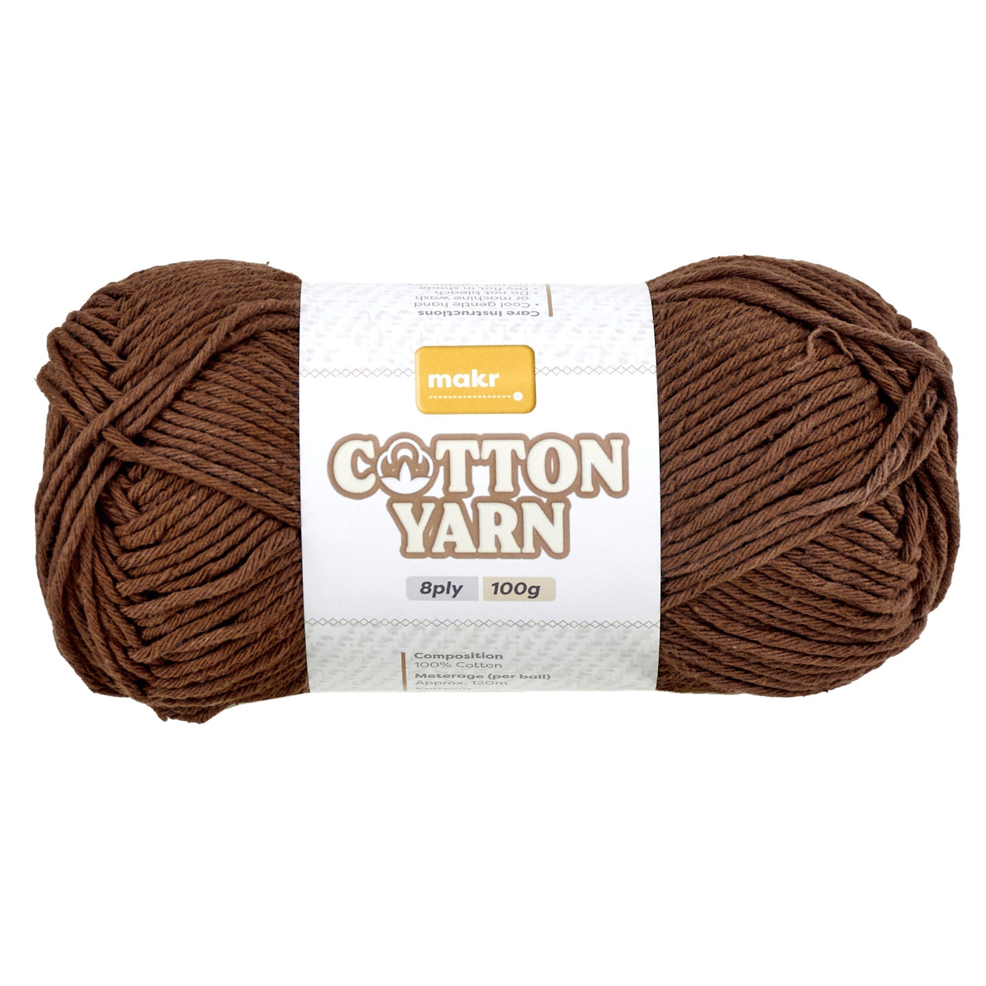Makr Cotton Crochet & Knitting Yarn 8Ply, 100g Cotton Yarn