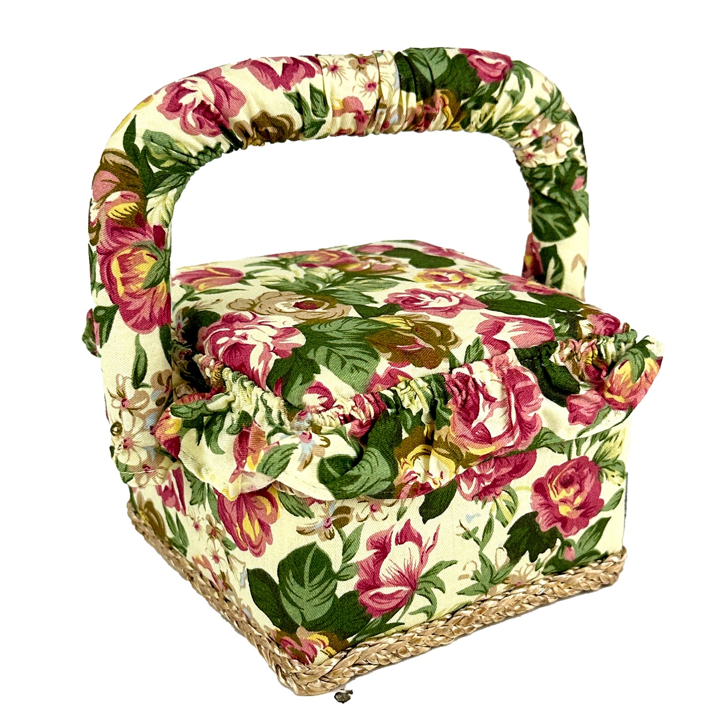 Sewing Basket, Rose D Multi- 12x12x9.5cm