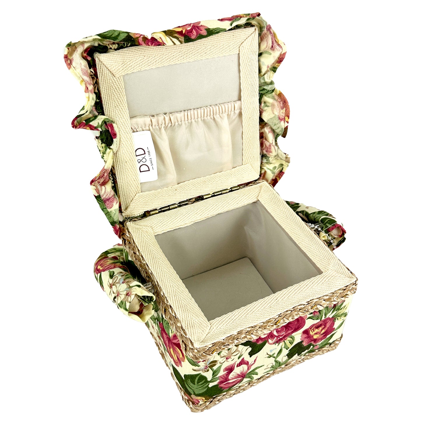 Sewing Basket, Rose D Multi- 12x12x9.5cm