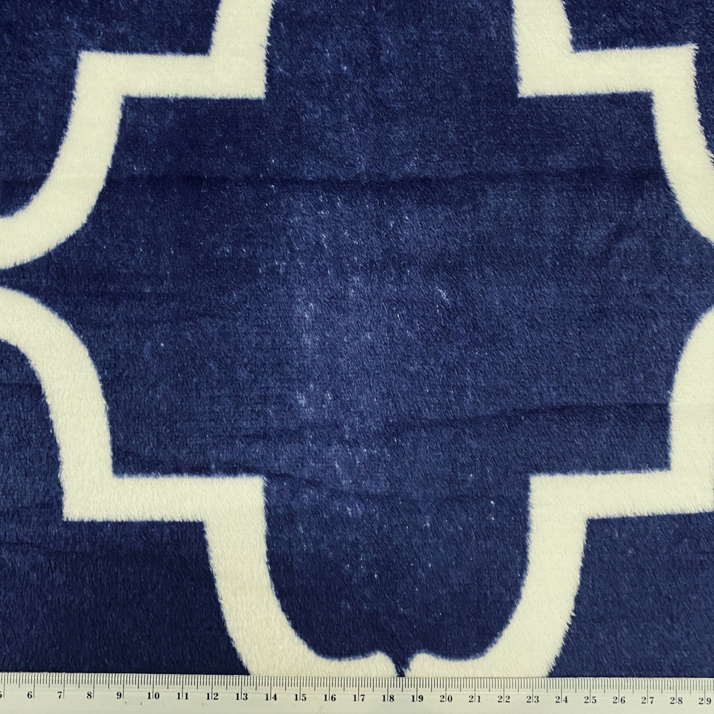 Printed Coral Fleece Fabric, Blue Abstract Panel-155cm