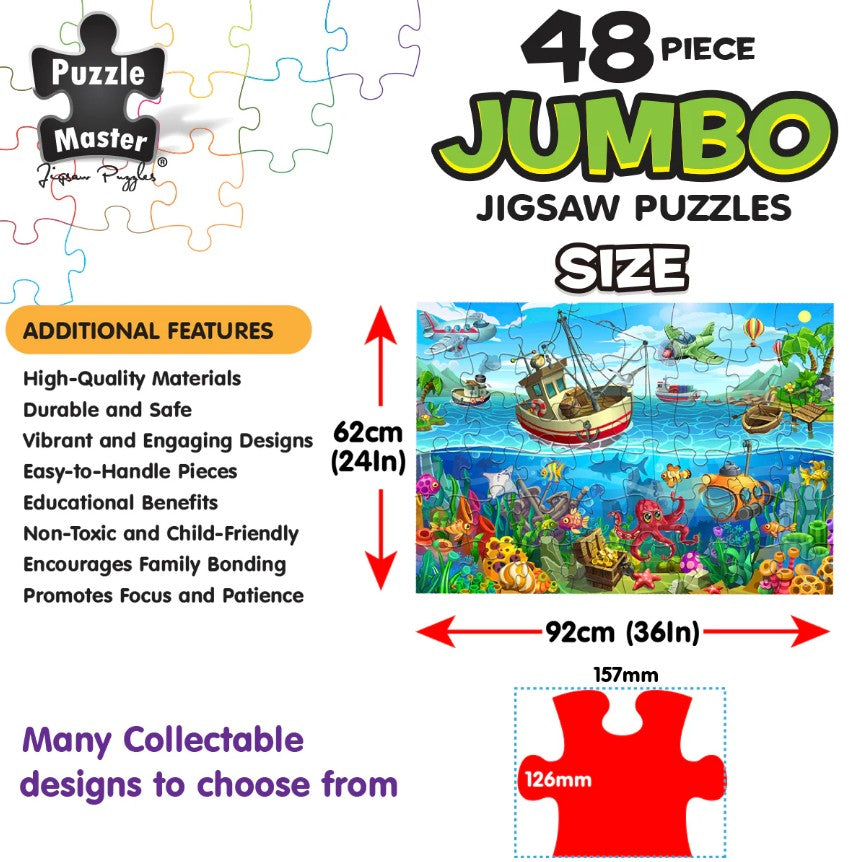 48-Piece Jumbo Floor Jigsaw Puzzle, Fishermans Wharf