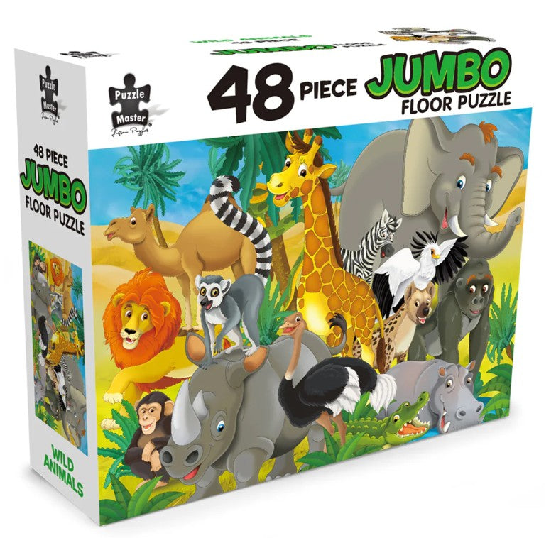 48-Piece Jumbo Floor Jigsaw Puzzle, Wild Animals