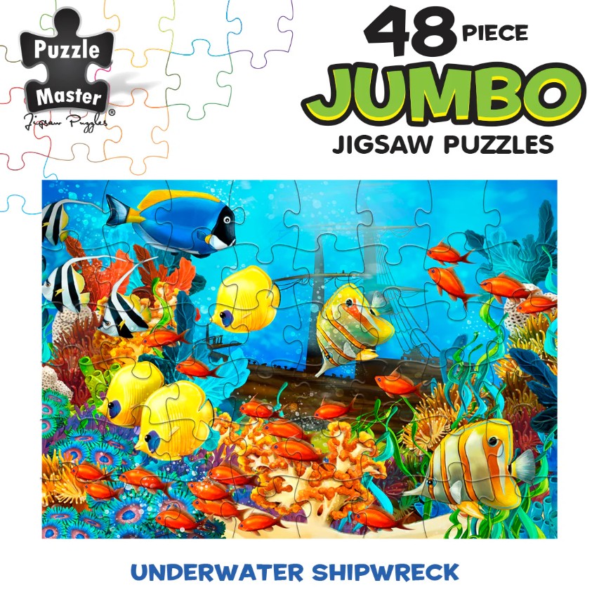48-Piece Jumbo Floor Jigsaw Puzzle, Underwater Shipwreck