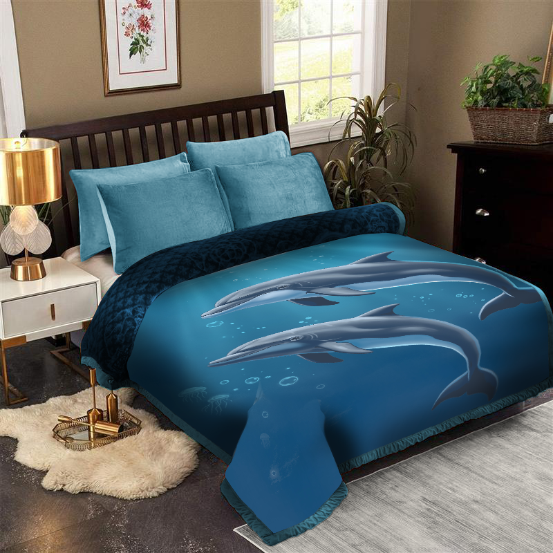 Formr Luxury Mink Blanket, Dolphins- 2.1mx2.3m