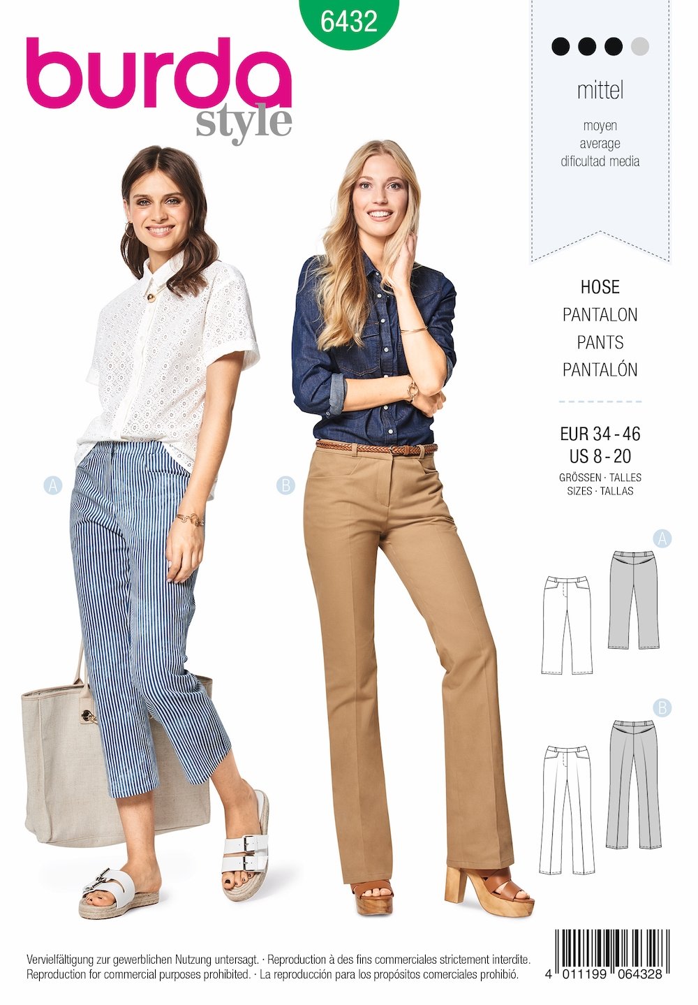 Burda Pattern 6432 Misses' Dress Pants (8-20)