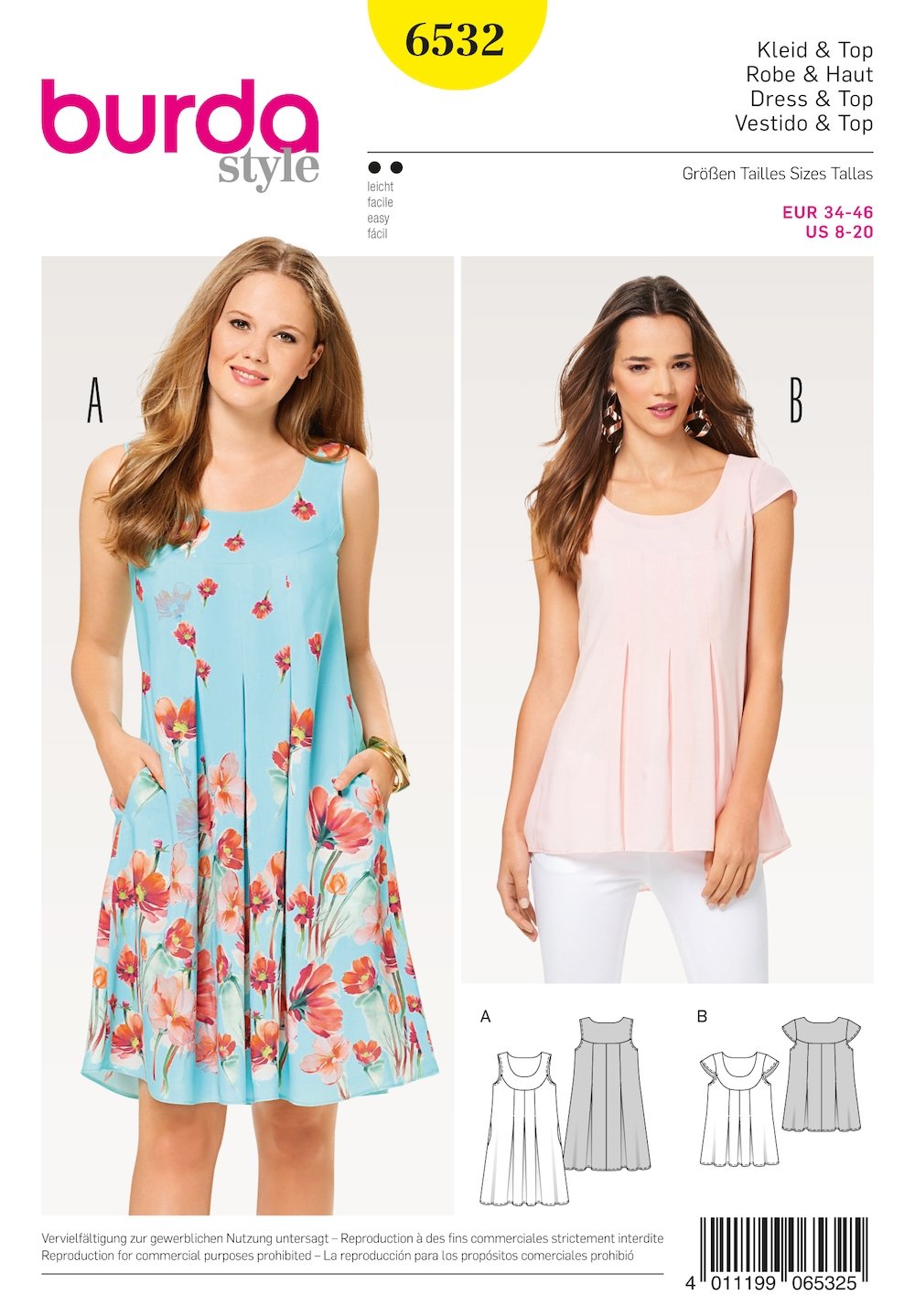 Burda Pattern 6532 Misses' Loose Dress (8-20)