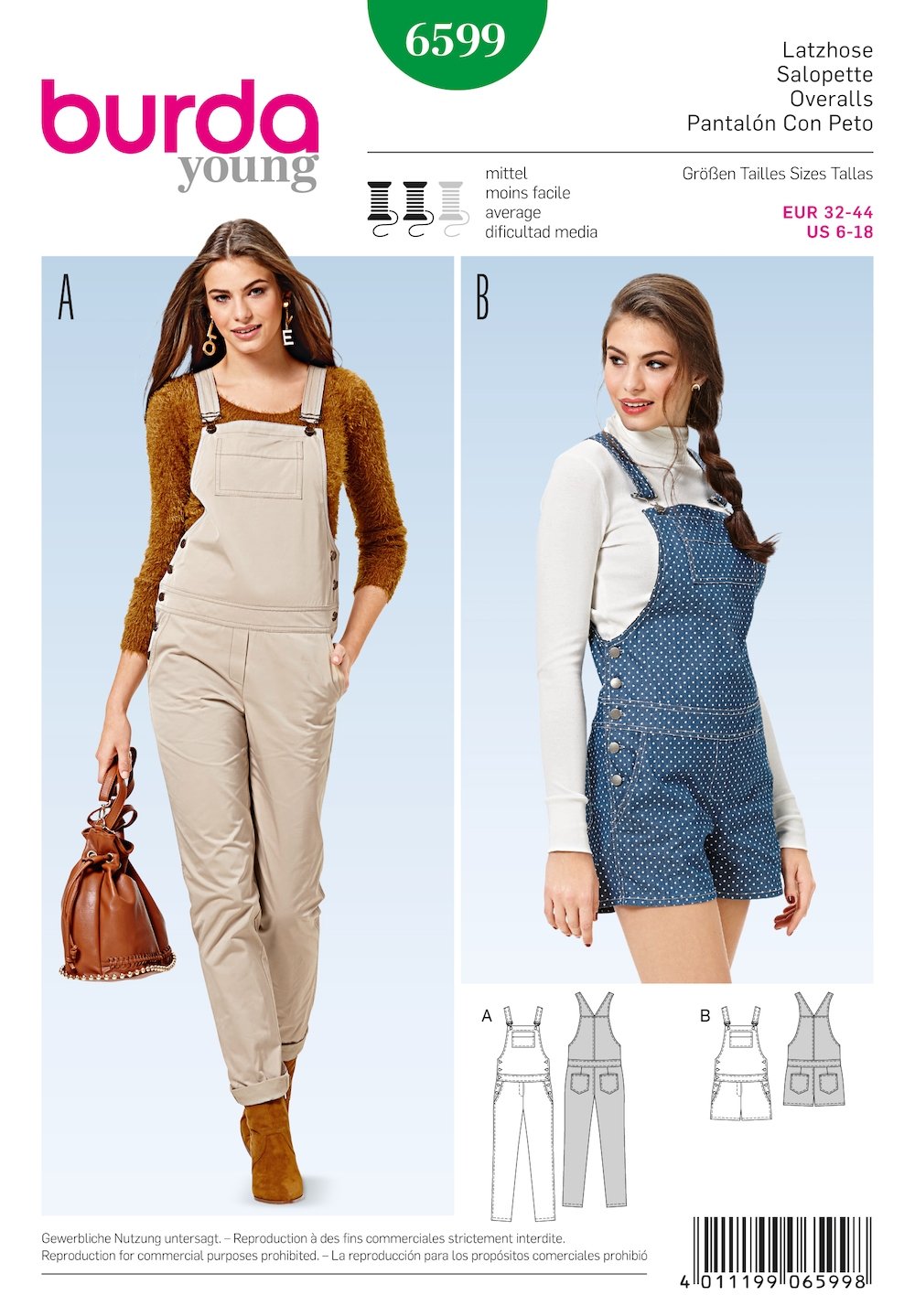 Burda Pattern 6599 Overalls (6-18)