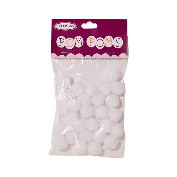 Sullivans Pom Poms, White