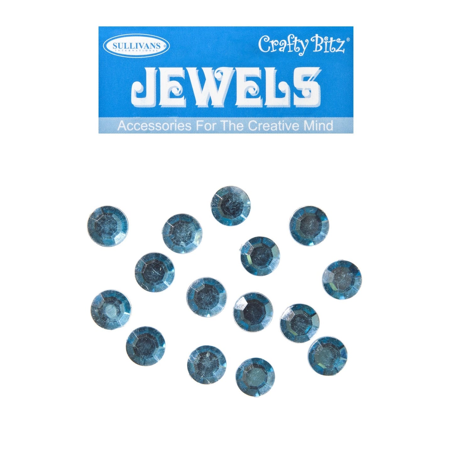Crafty Bitz Jewels, Round Blue- 15pc