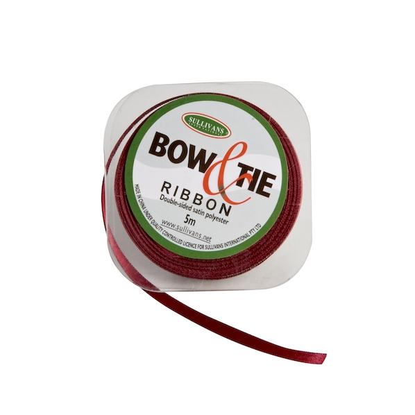 Satin Ribbon, White- 6mm x 5m