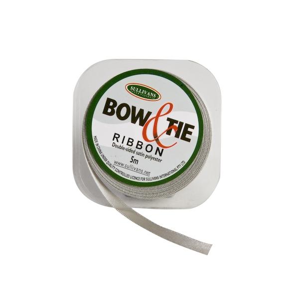 Satin Ribbon, White- 6mm x 5m