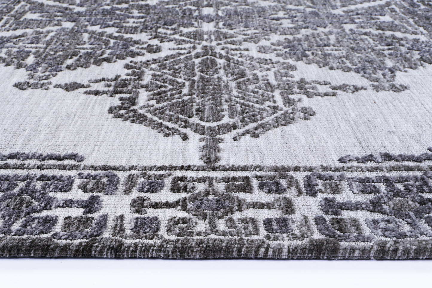 Ambarsar Beas Grey Cotton Blend Rug