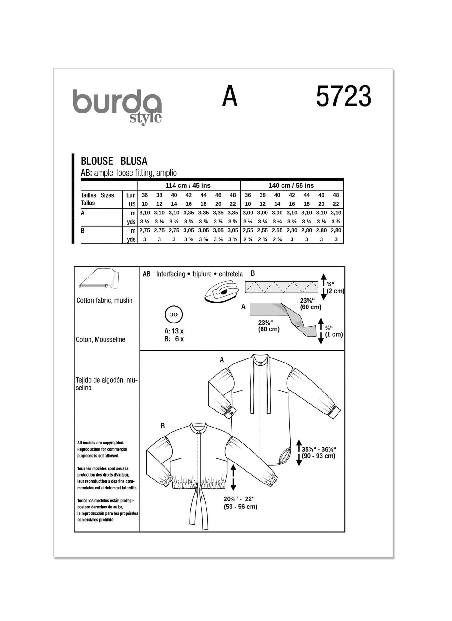 Burda Pattern 5723 Misses' Top Vest