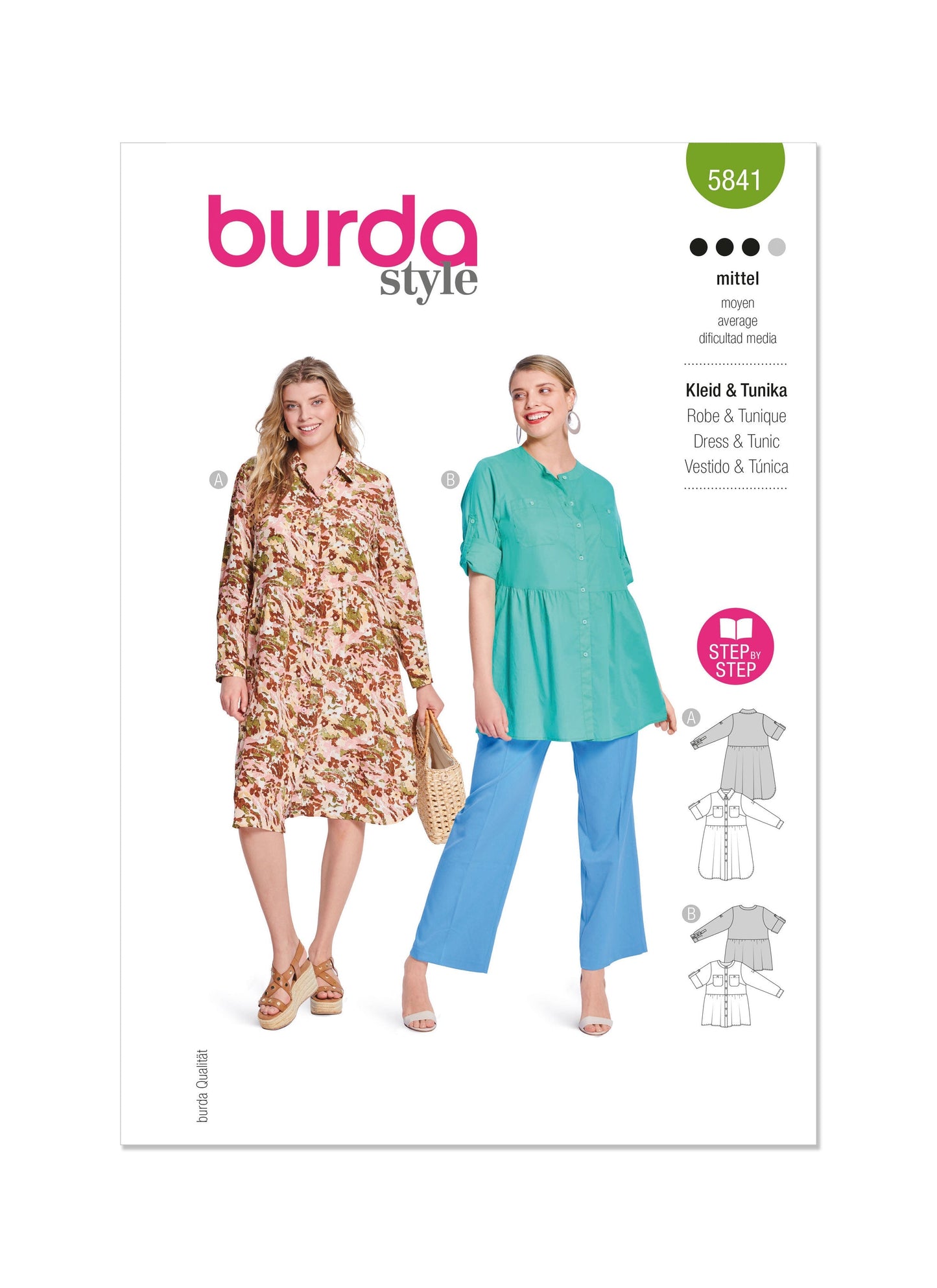 Burda Pattern B5841 Plus Size Dress