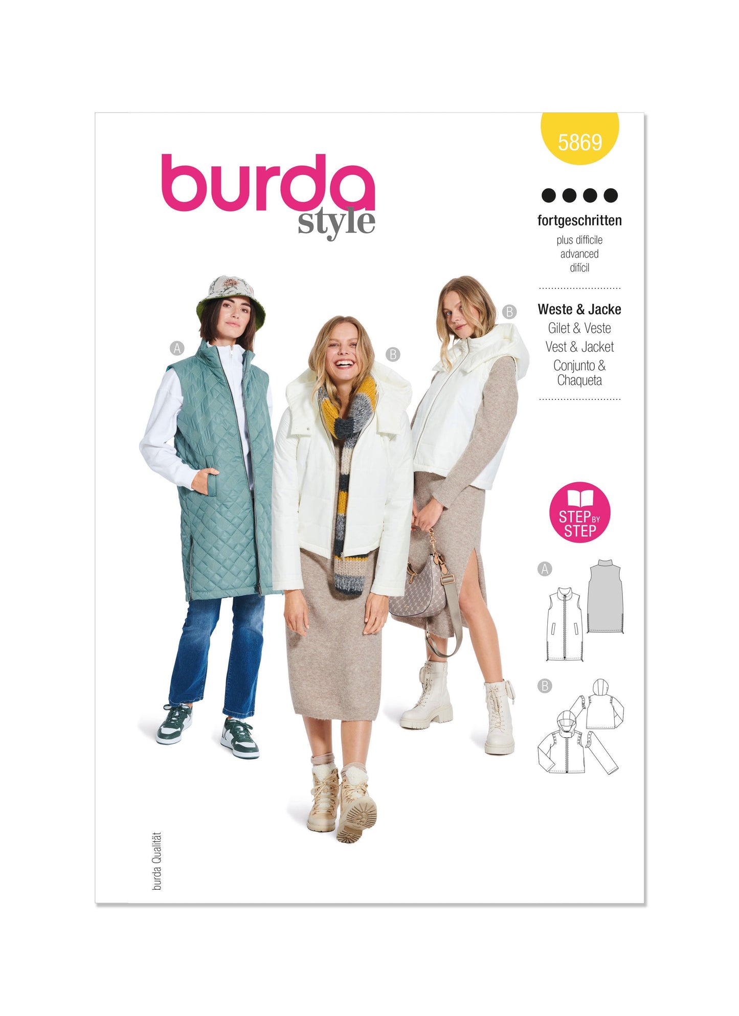Burda Pattern 5869 Misses' Waistcoat/Vest & Jacket