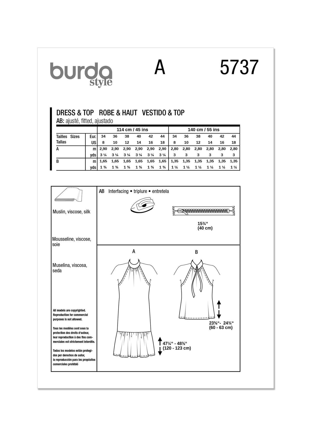 Burda Pattern 5737 Misses' Dress & T-Shirt