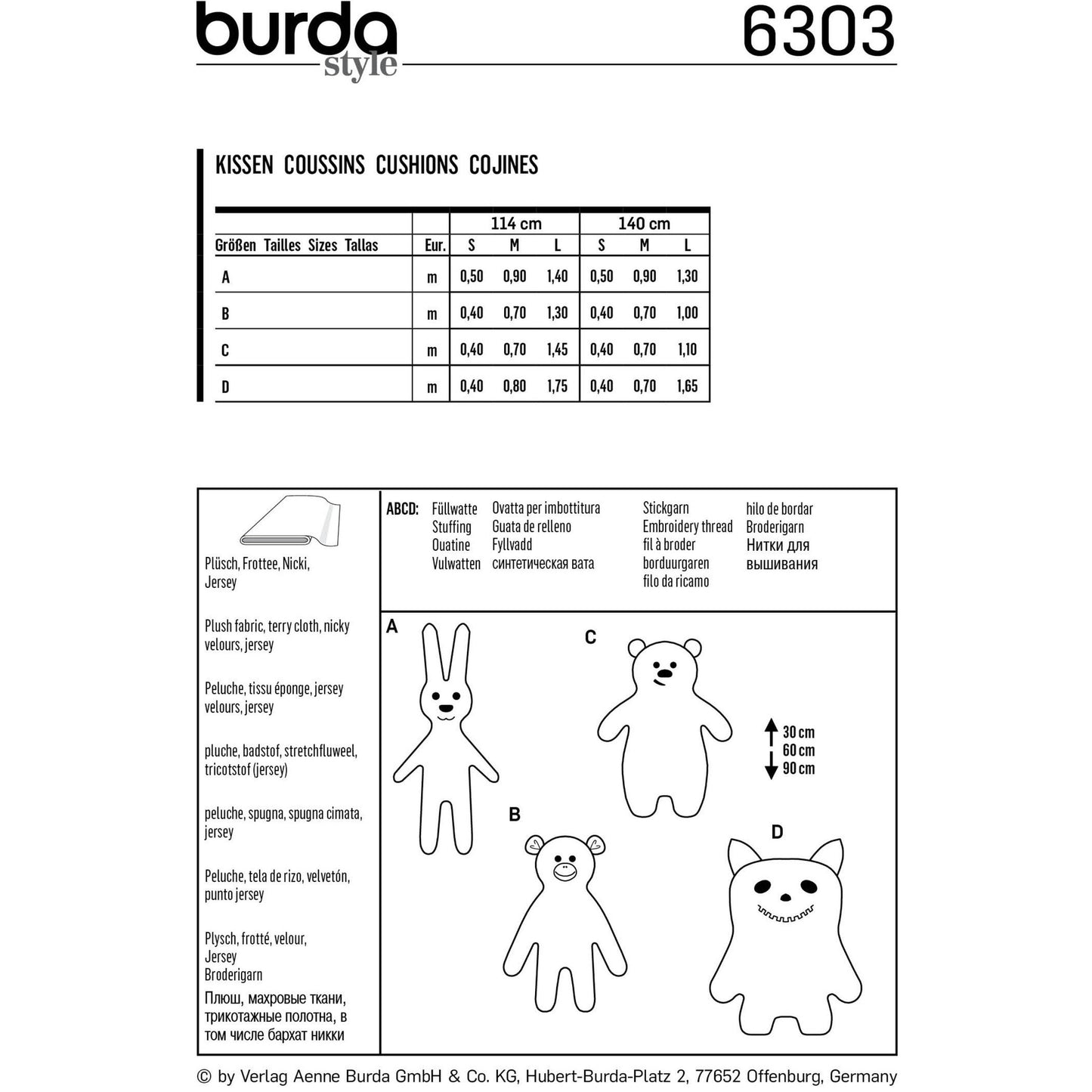 Burda Pattern 6303 Motif Pillows