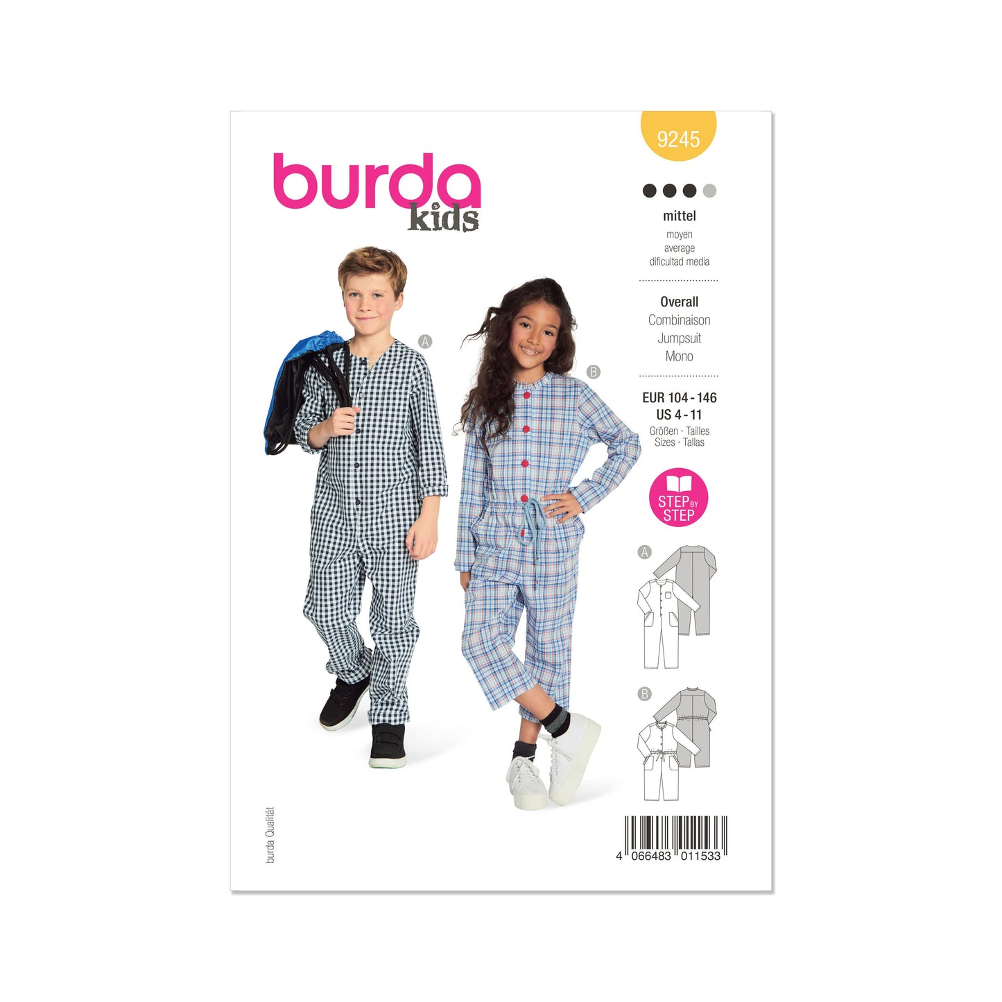 Burda Pattern 9245 Children's Jumpsuit