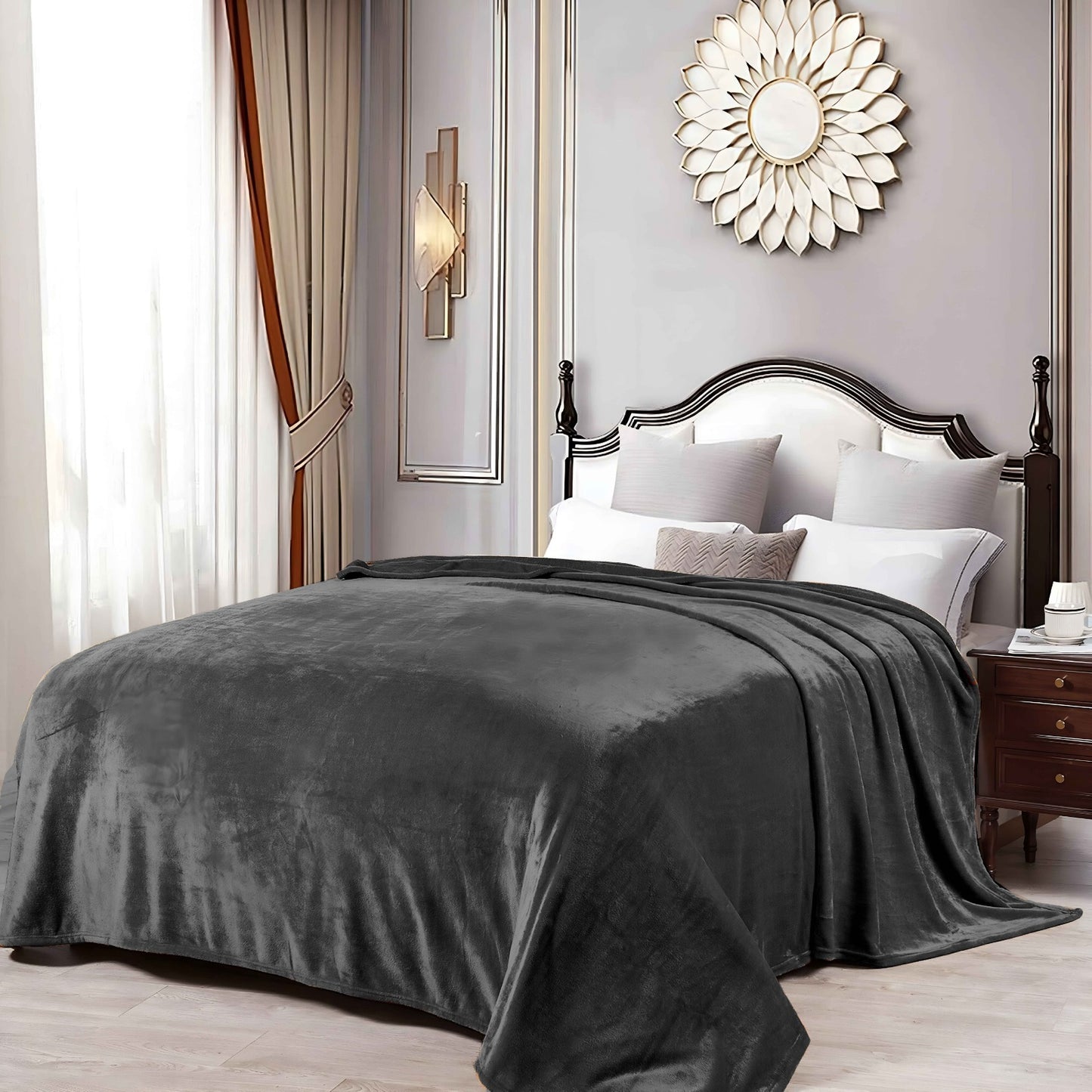 Formr Luxury Mink Blanket, Charcoal, 2.1m x 2.3m