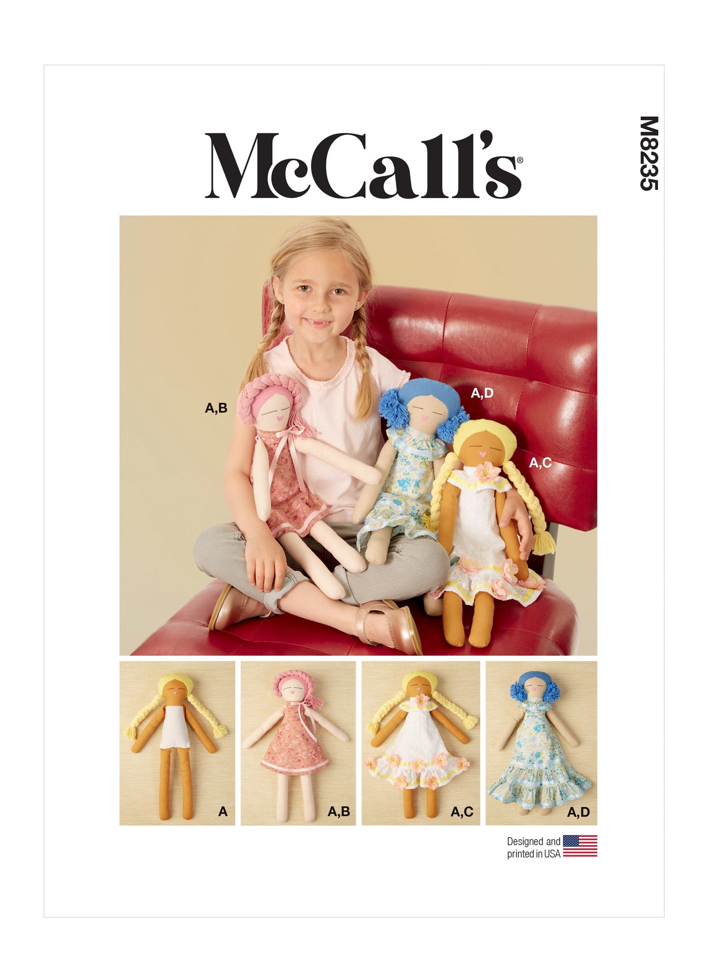 McCall's Pattern 8235 18" Cloth Dolls