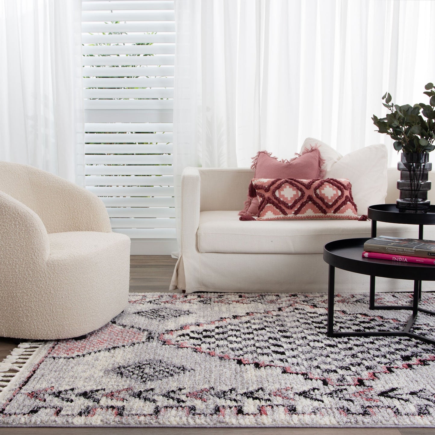 Mario Tocapus Blush Geometric Rug