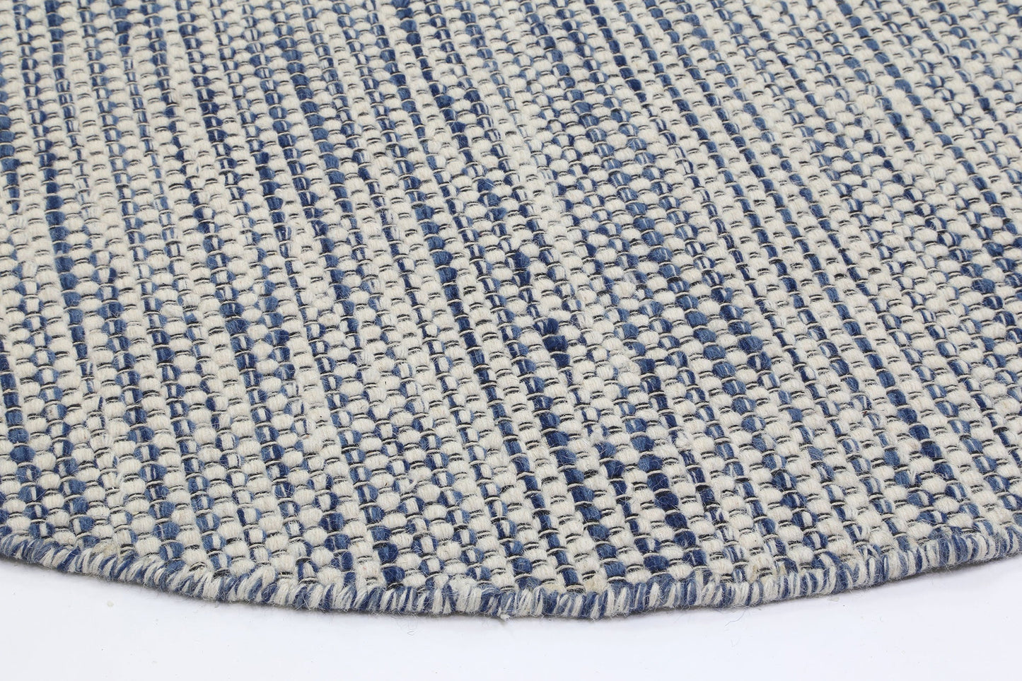 Skandi Lagertha Blue Round Wool Rug