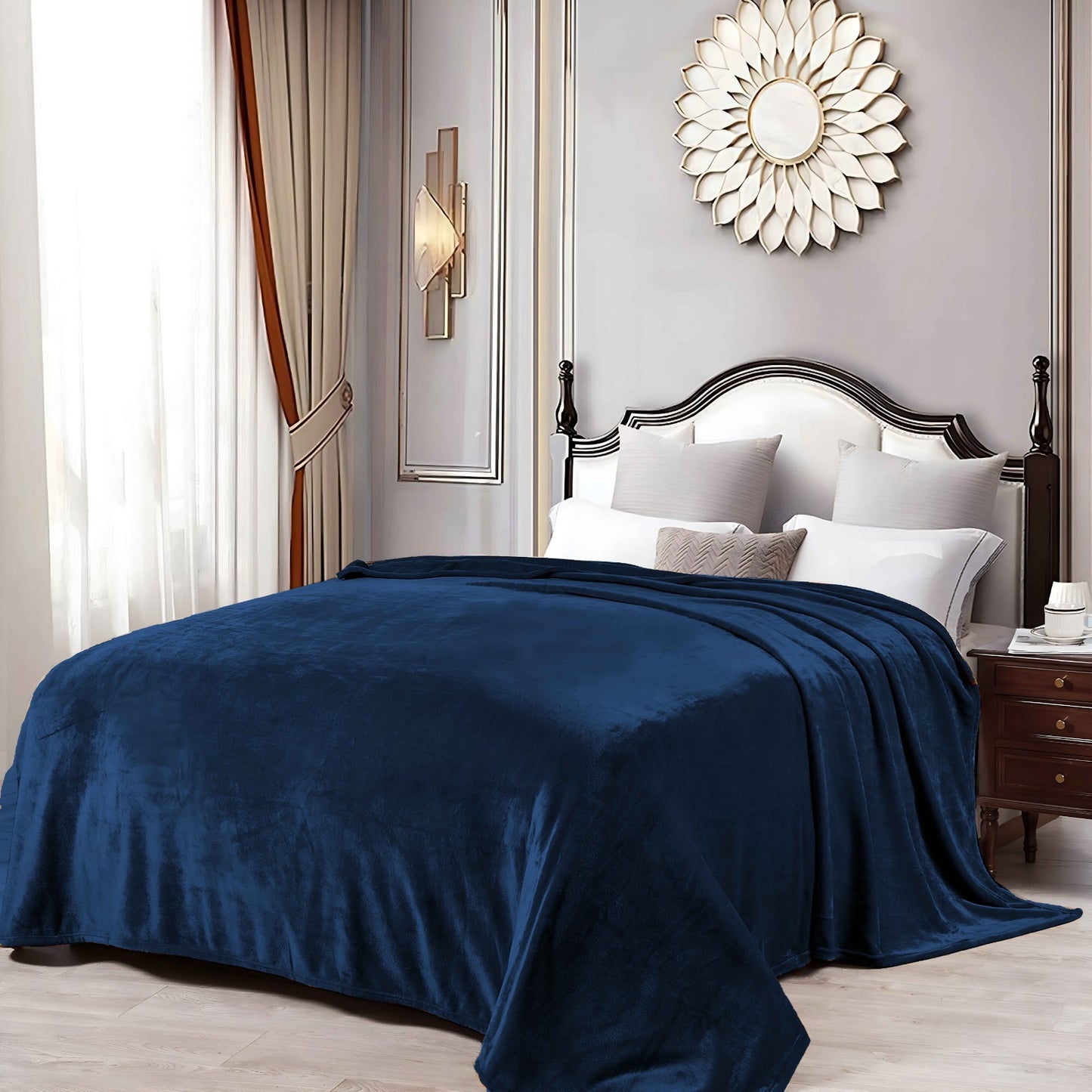 Formr Luxury Mink Blanket, Navy- 2.1m x 2.3m