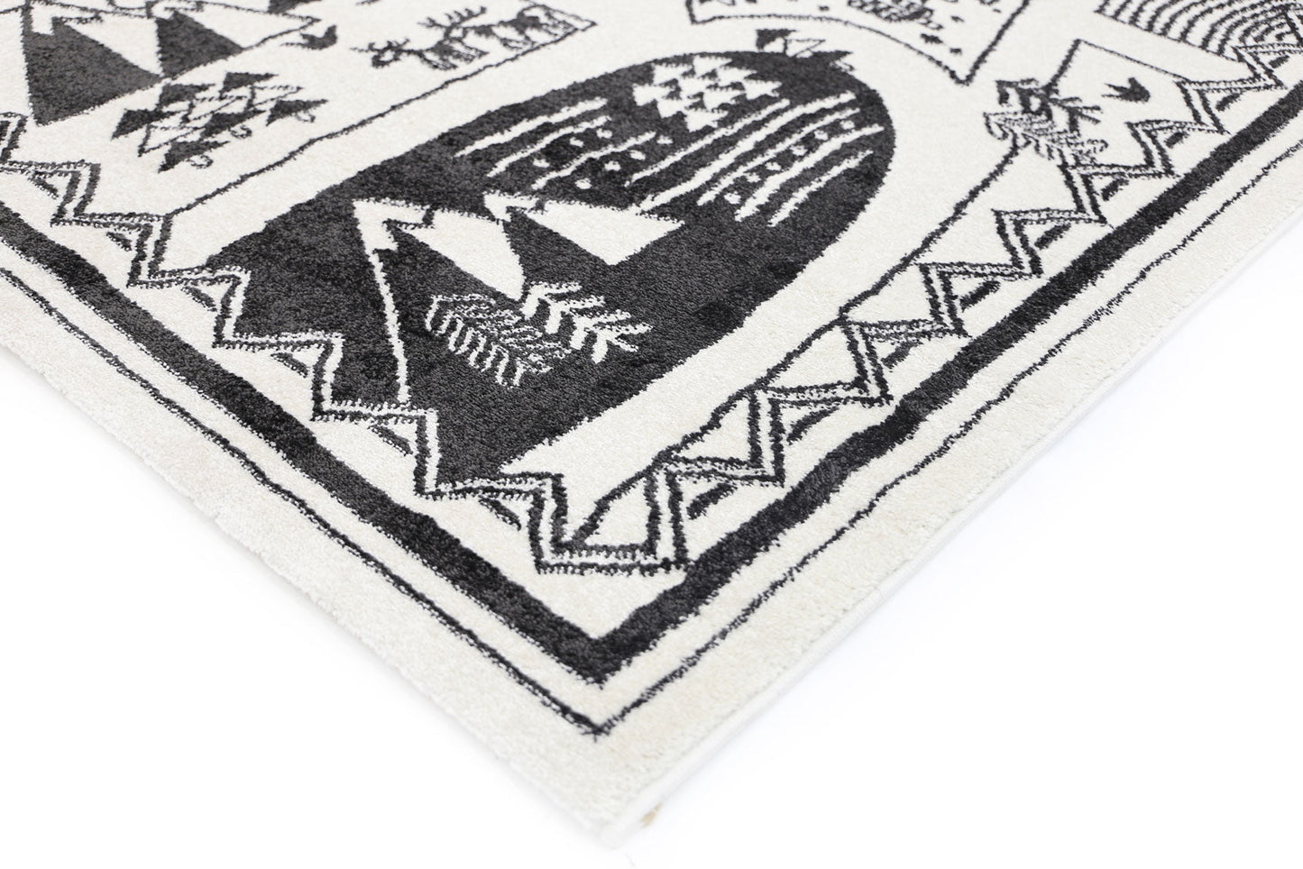 Petit Camping Adventures Black and White Kid Rug