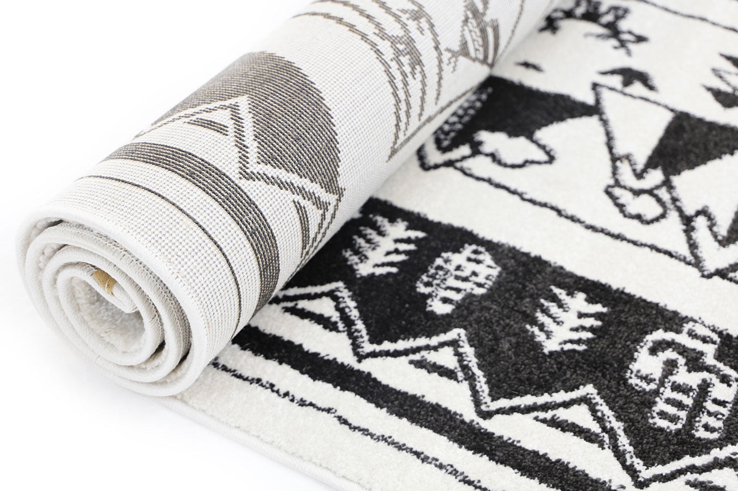 Petit Camping Adventures Black and White Kid Rug