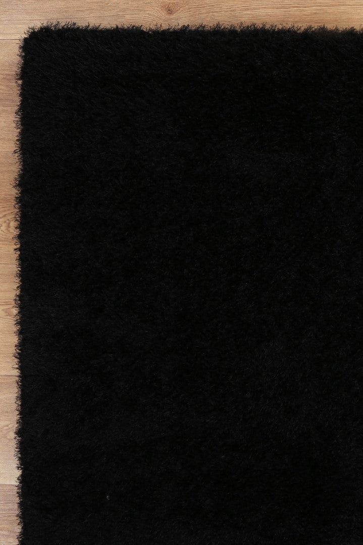 Brendon Black Shaggy Rug