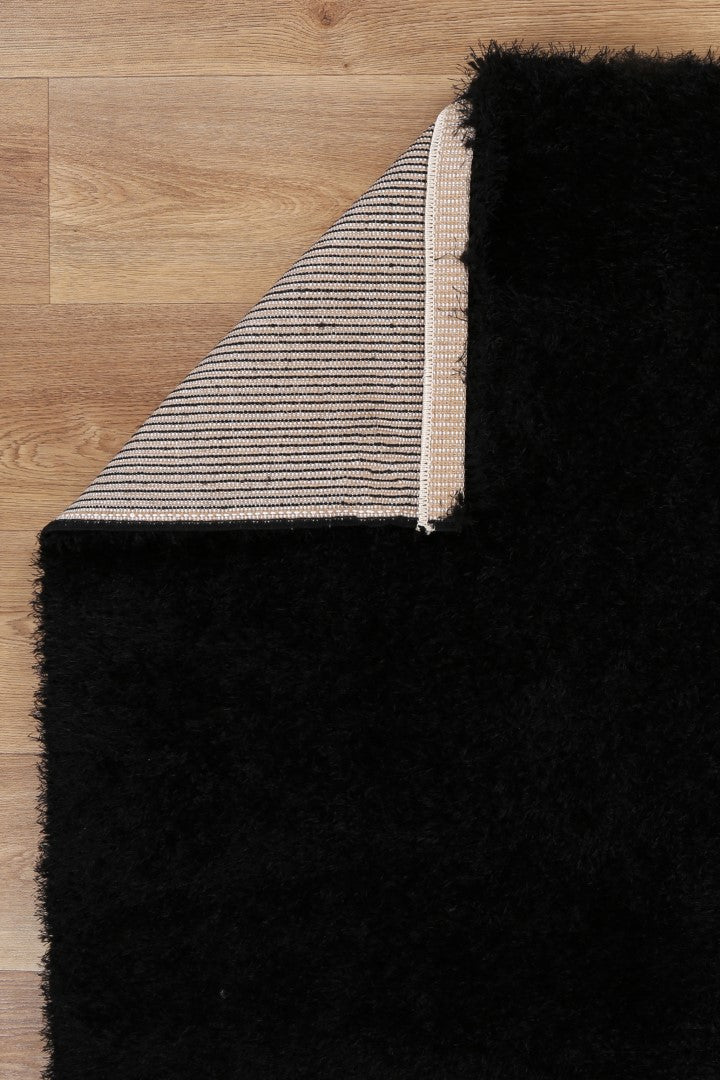 Brendon Black Shaggy Rug