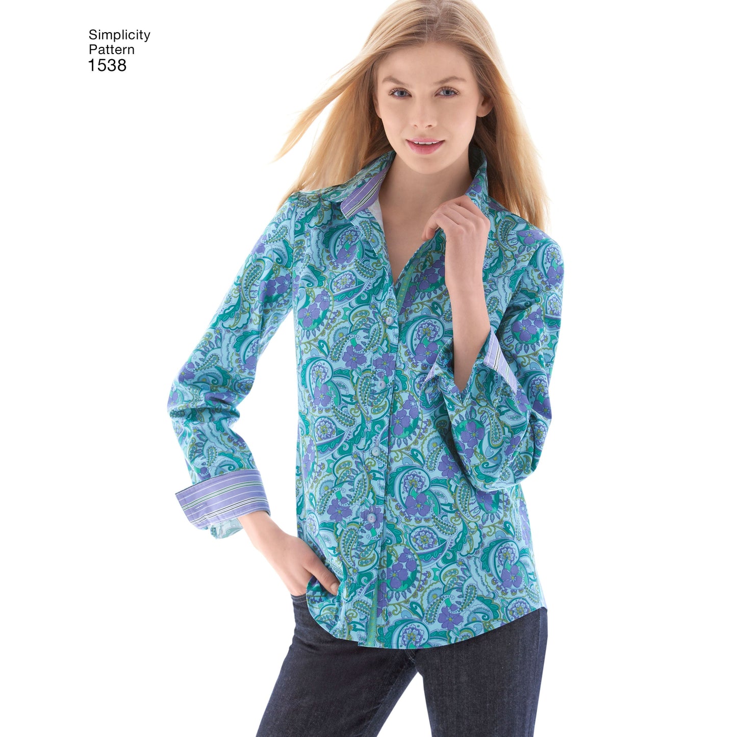 Simplicity Pattern 1538 Women's Button Front Shirt sizes 6 - 22