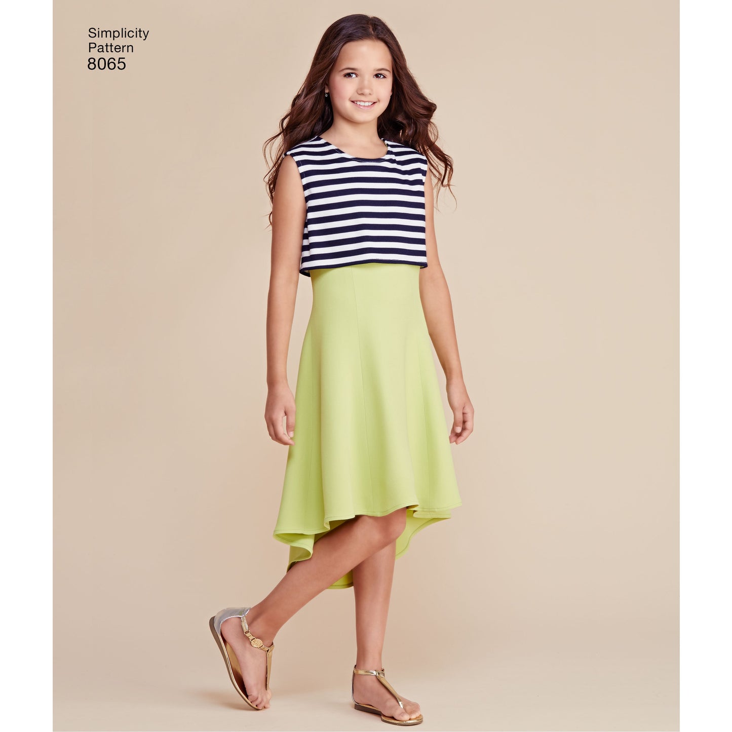 Simplicity Pattern 8065 Girls' and Girls' Plus Dress or Popover Dress