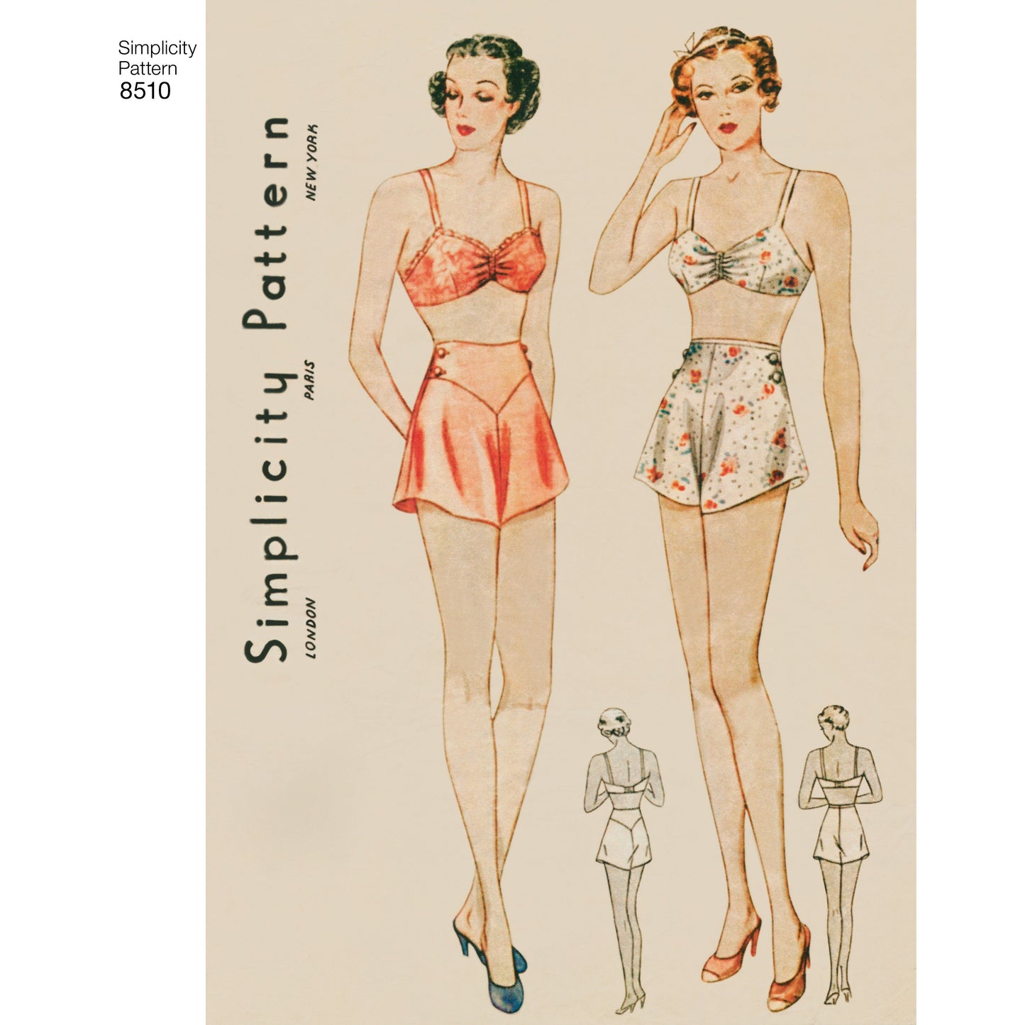 Simplicity Pattern 8510 Miss Vintage Brassiere & Panties