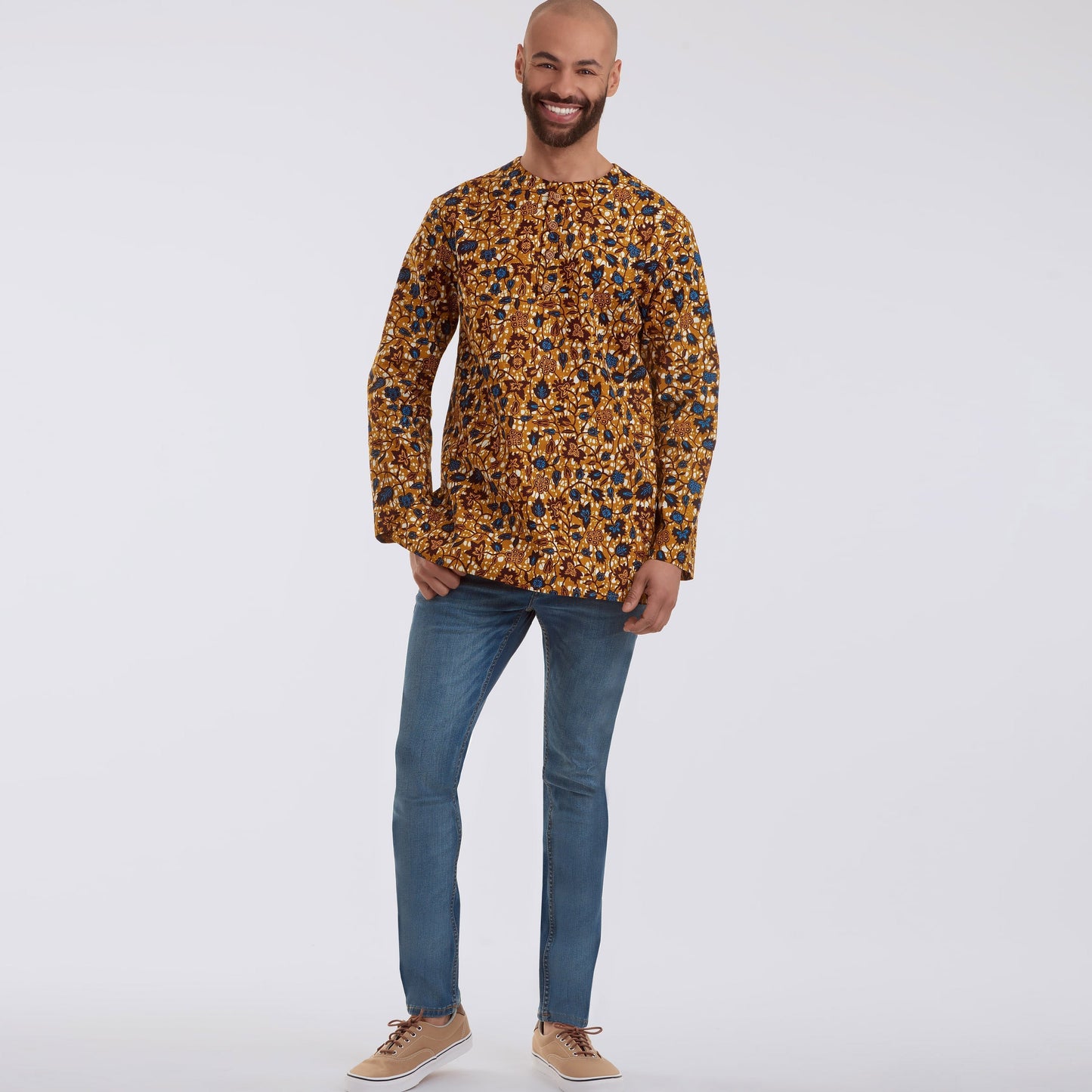 Simplicity Pattern 9158 Men's Half Buttoned Shirts