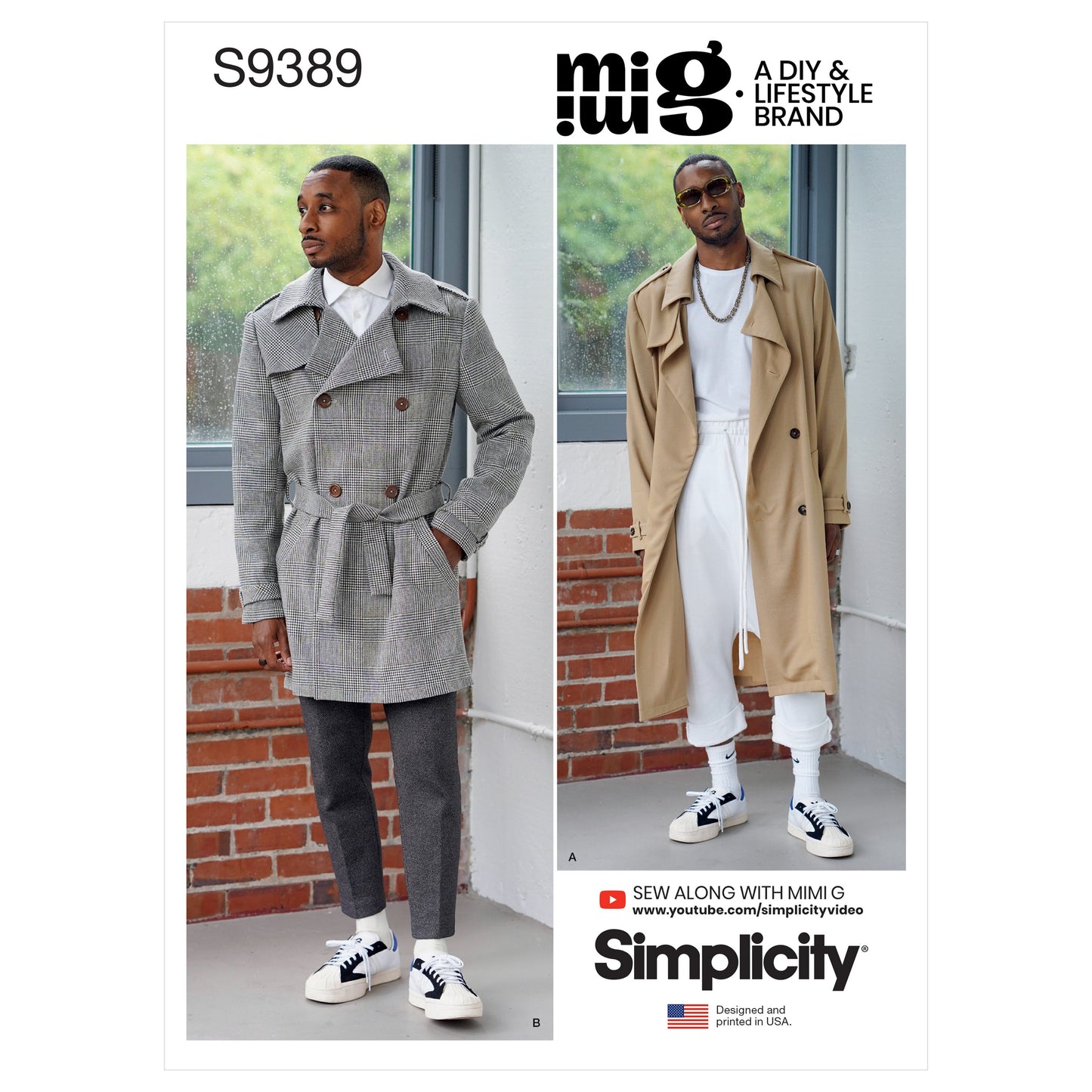 Simplicity Pattern 9389 Men's Trench Coat